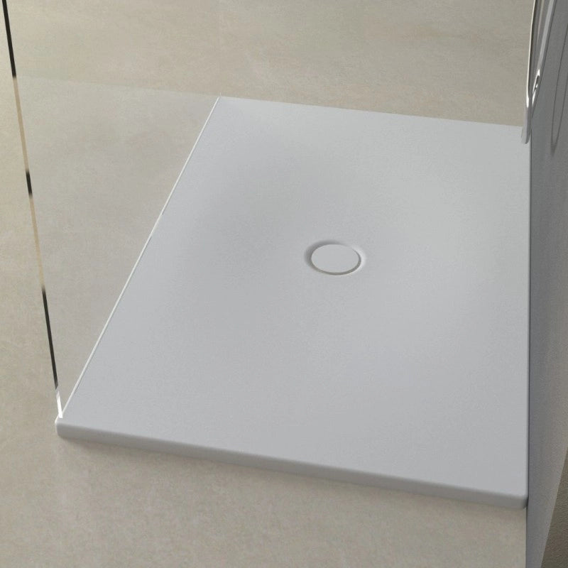 Piatto doccia in porcellana flat colore bianco cotone opaco h 3 cm ix box shower *** finitura- bianco cotone, misure ...