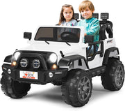 Auto Macchina Elettrica per Bambini 12V, Veicolo Elettrico a Batteria a 2 Posti, con Telecomando 2,4 G, Porta USB e AUX, per Bambini 3+ Anni (Bianco)