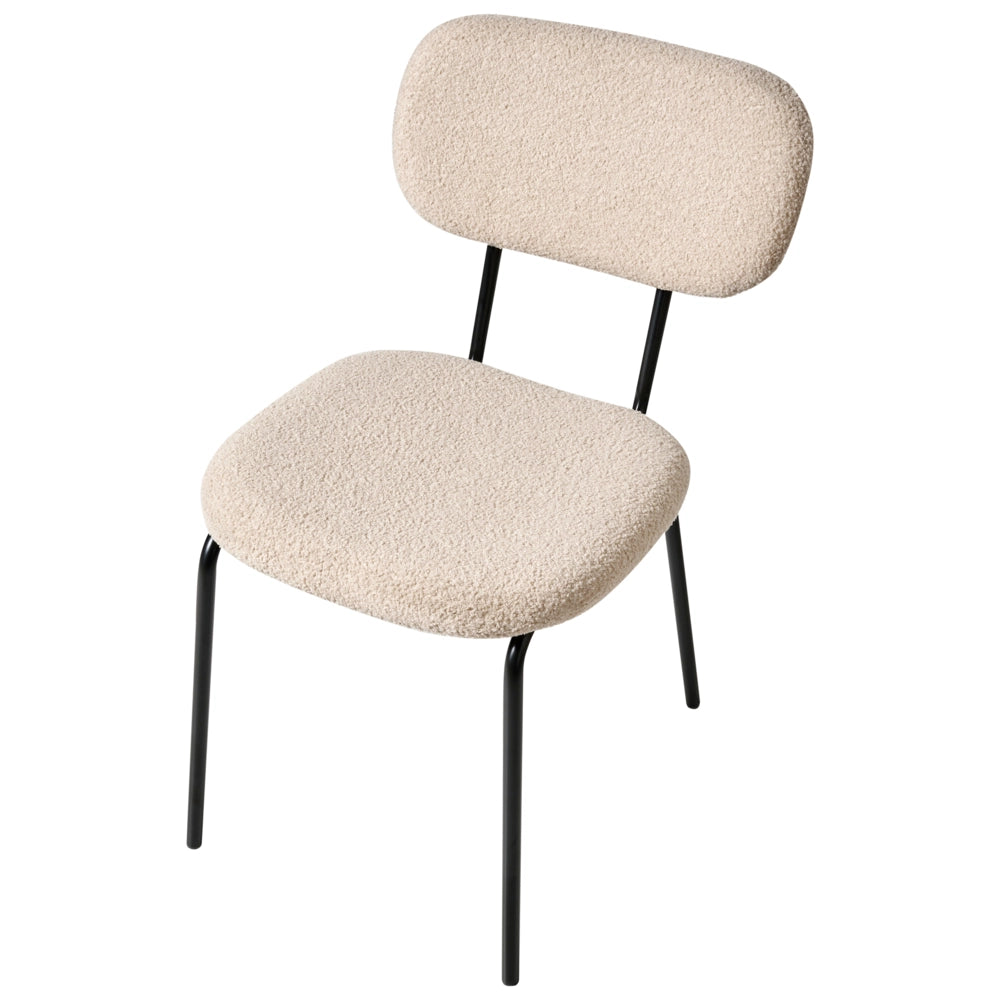 Poltrona tessuto bouclè beige imbottita in velluto Design stile retrò