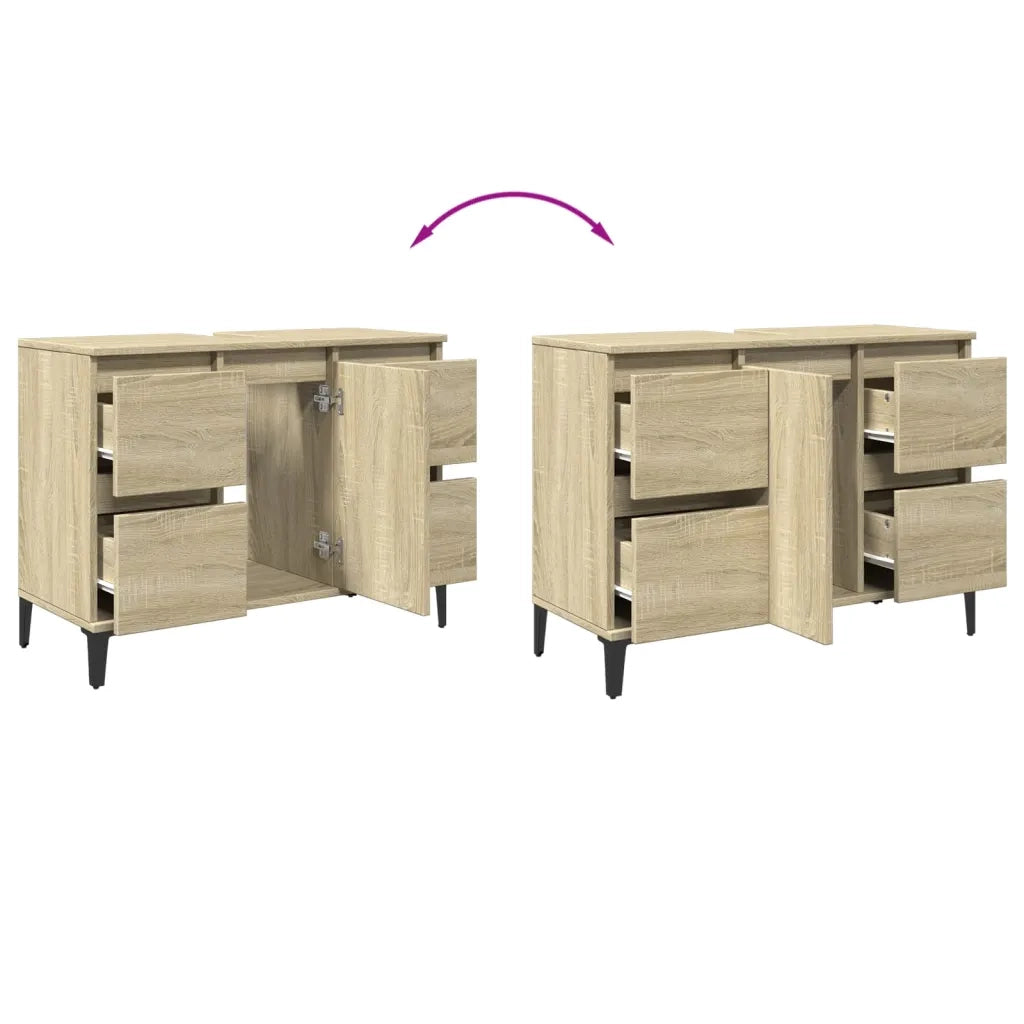Mobile Lavabo Rovere Sonoma 80x33x60 cm in Legno Multistrato 849666