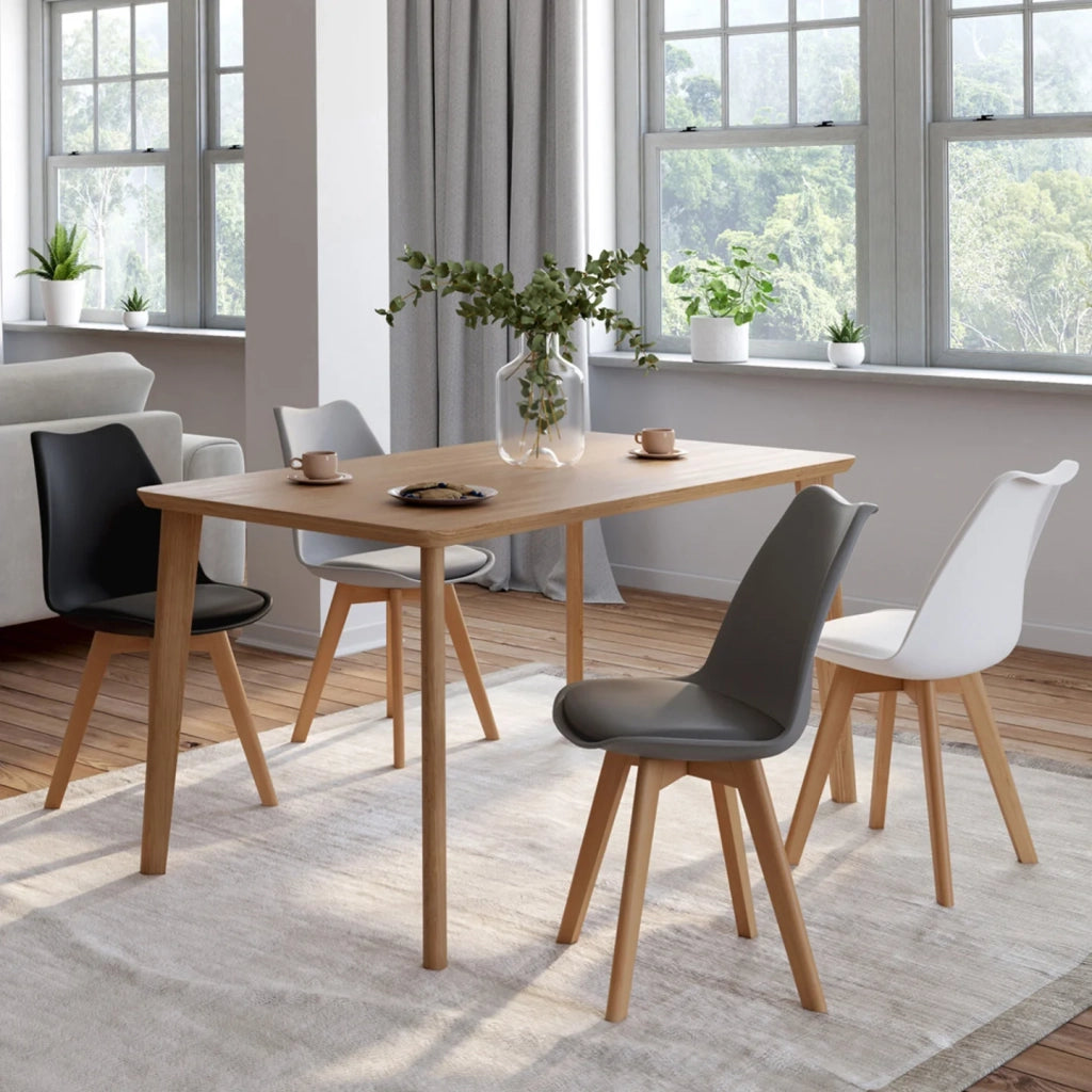 IDMarket - Set di 4 sedie da pranzo grigio scuro, grigio chiaro, bianco e neroSARA