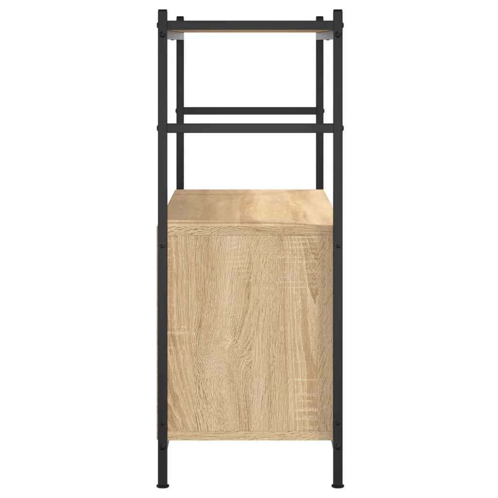 Libreria-Scaffale per Libri-Mobile di Stoccaggio Rovere Sonoma 80x30x78,5 cm Legno Multistrato e Ferro