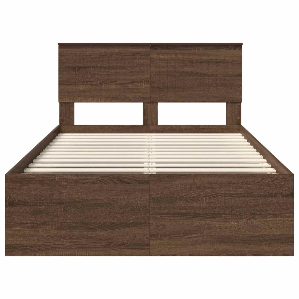 Struttura del letto Rovere Marrone 120 x 190 cm Pino massello 3410633