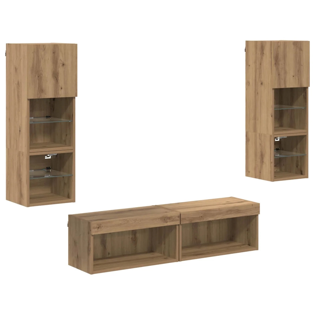 Unità TV da Parete 6 pcs Rovere artigianale Legno multistrato 3402930