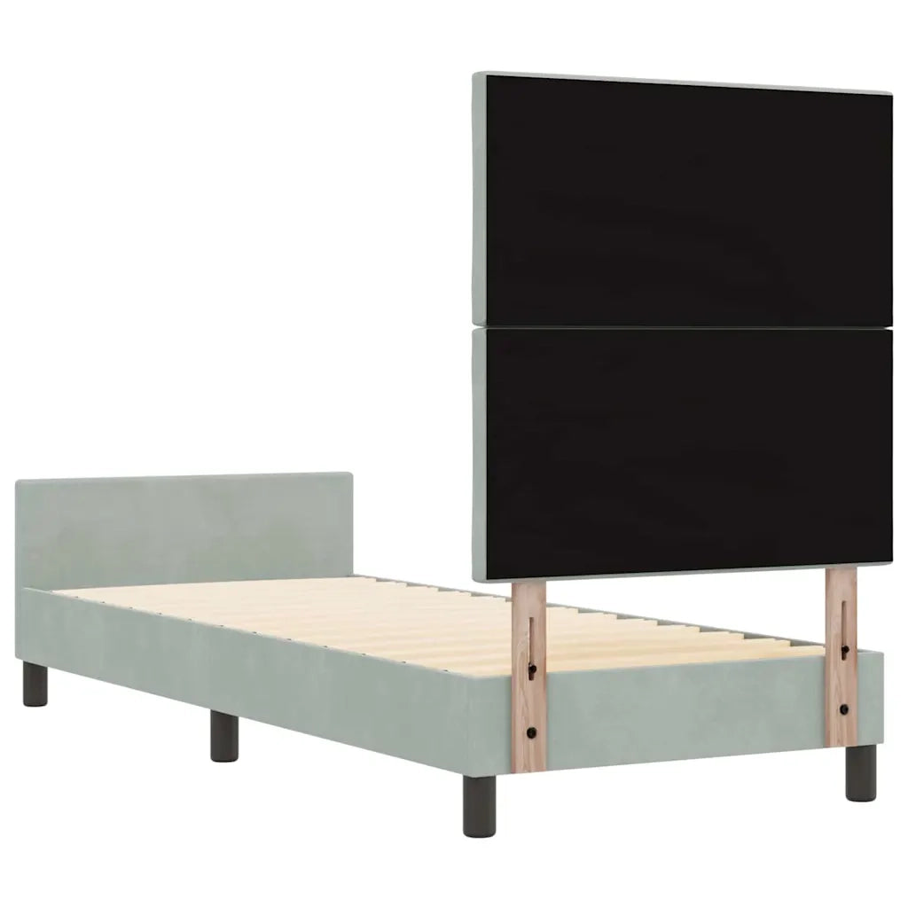 Letto a molle con testiera Grigio chiaro 80 x 200 cm Velluto 3344969