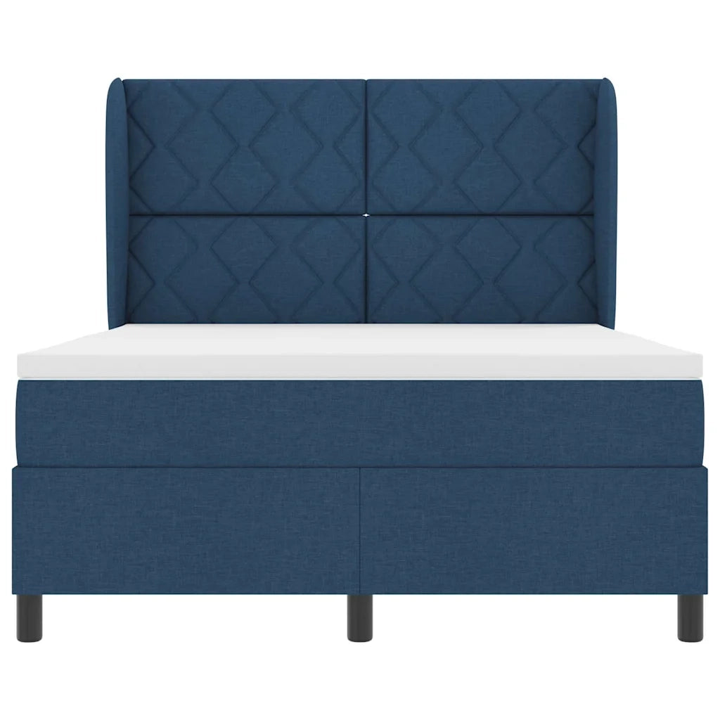 Letto a molle con testiera Blu 140 x 200 cm Tessuto 3340633