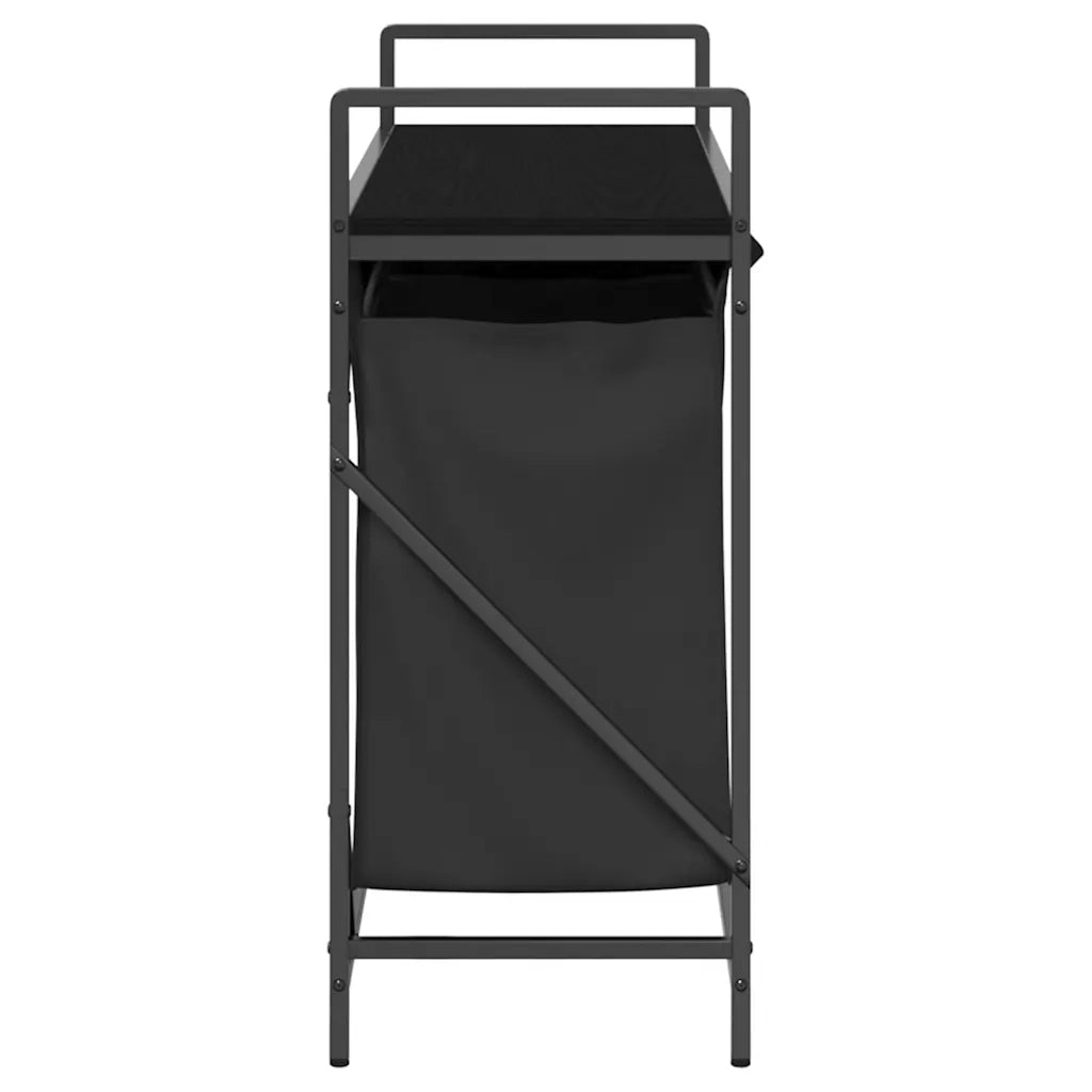 Cesto per la Biancheria 3 Scomparti con Ripiano Rovere Nero CFW9376018