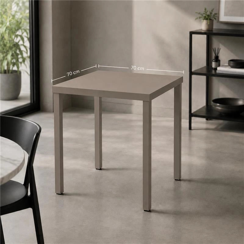 TAVOLO ANNA AUTOLIVELLANTE  E SMONTABILE 70X70 CM COLORE  TORTORA