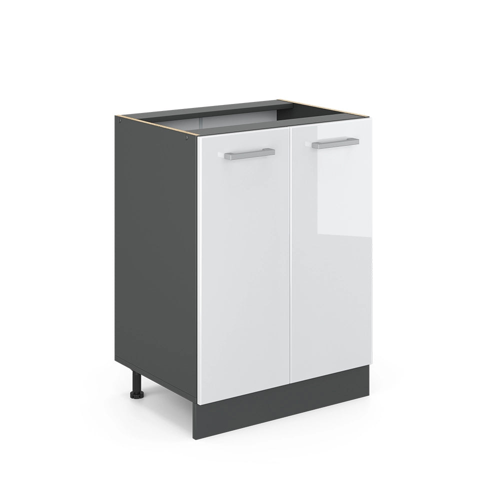Vicco Mobiletto base cucina Bianco lucido 60 cm senza piano di lavoro