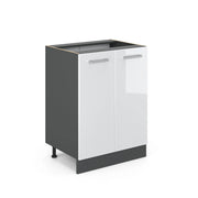 Vicco Mobiletto base cucina Bianco lucido 60 cm senza piano di lavoro