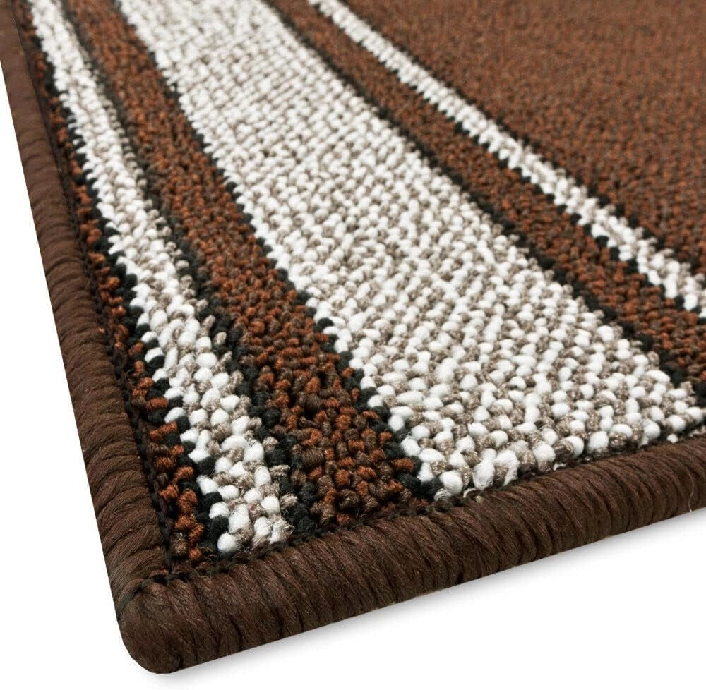 Tappeto Scala Passatoia Ingresso Corsia Scale Antiscivolo Stile Classico Marrone 67x40 cm