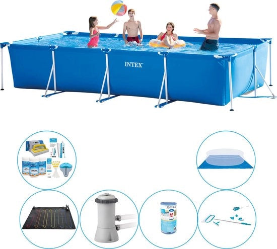 Piscina Rettilinea 450x220x84 cm - 7 pezzi - Kit di Piscina