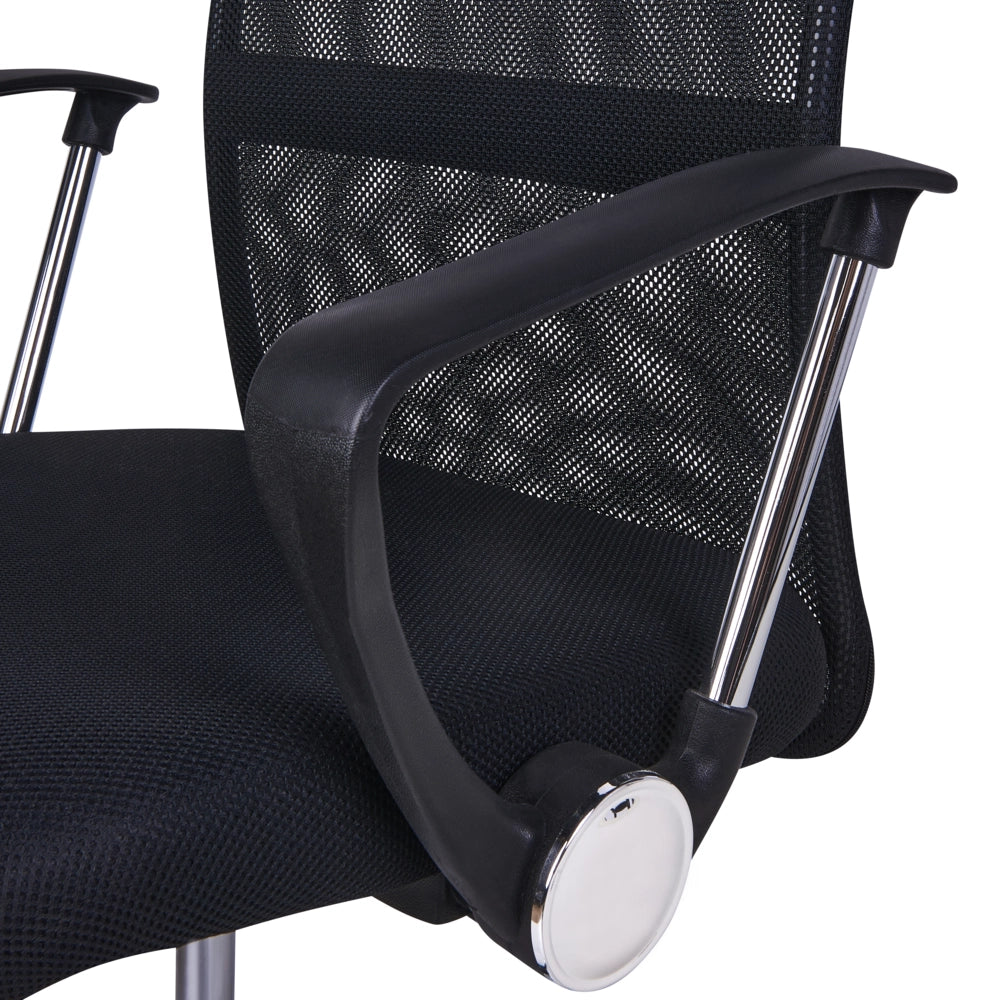 Sedia girevole da ufficio regolabile in altezza con rivestimento in rete nero ufficio in casa