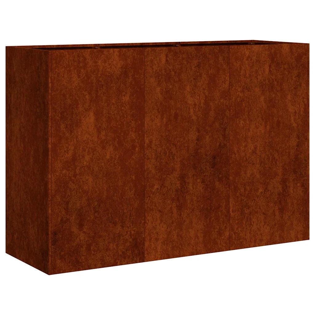 Fioriera Arrugginita 120x40x80 cm in Acciaio Corten