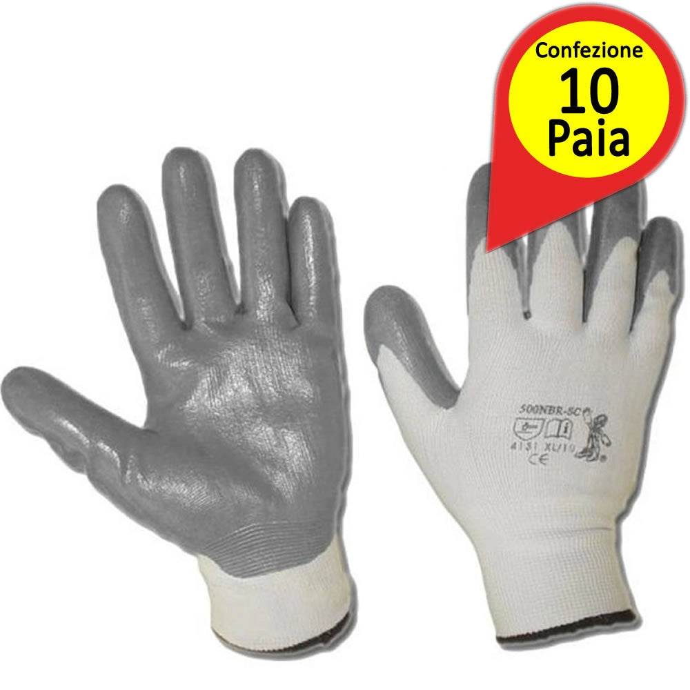 Guanti in nitrile grigio taglia misura 9 confezione pezzi 10