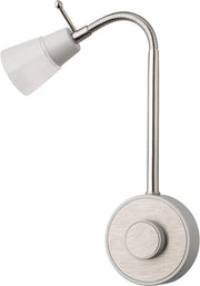 Lampada LED da Parete con Fiala 2W - Regolabile in Bianco Argento - Lampada da Tavolo con Cavo Flessibile 2700K - Lampada da Notte