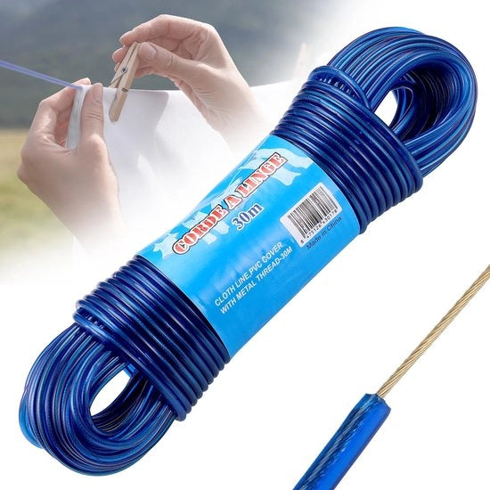 Tessuto per asciugatura - Largo 30 metri - Blu - Resistente all'usura e all'acqua - Adatto per esterni e viaggi in giardino