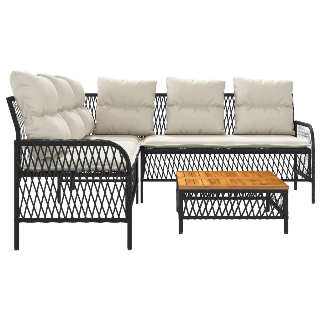 Set Divani da Giardino 2 pz con Cuscini in Polyrattan Nero 368733