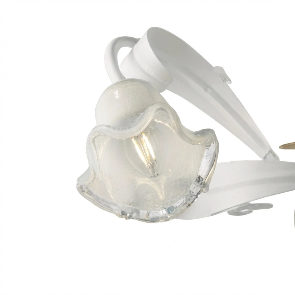 Lampadario Arte Povera Cesto Metallo Bianco E Oro 3 Luci E14