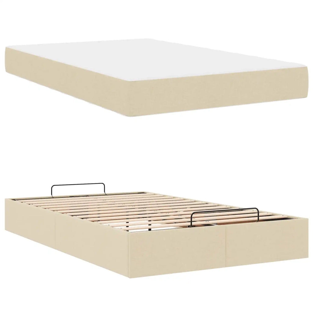 Struttura letto con materasso 2 pcs Crema Tessuto 3399478