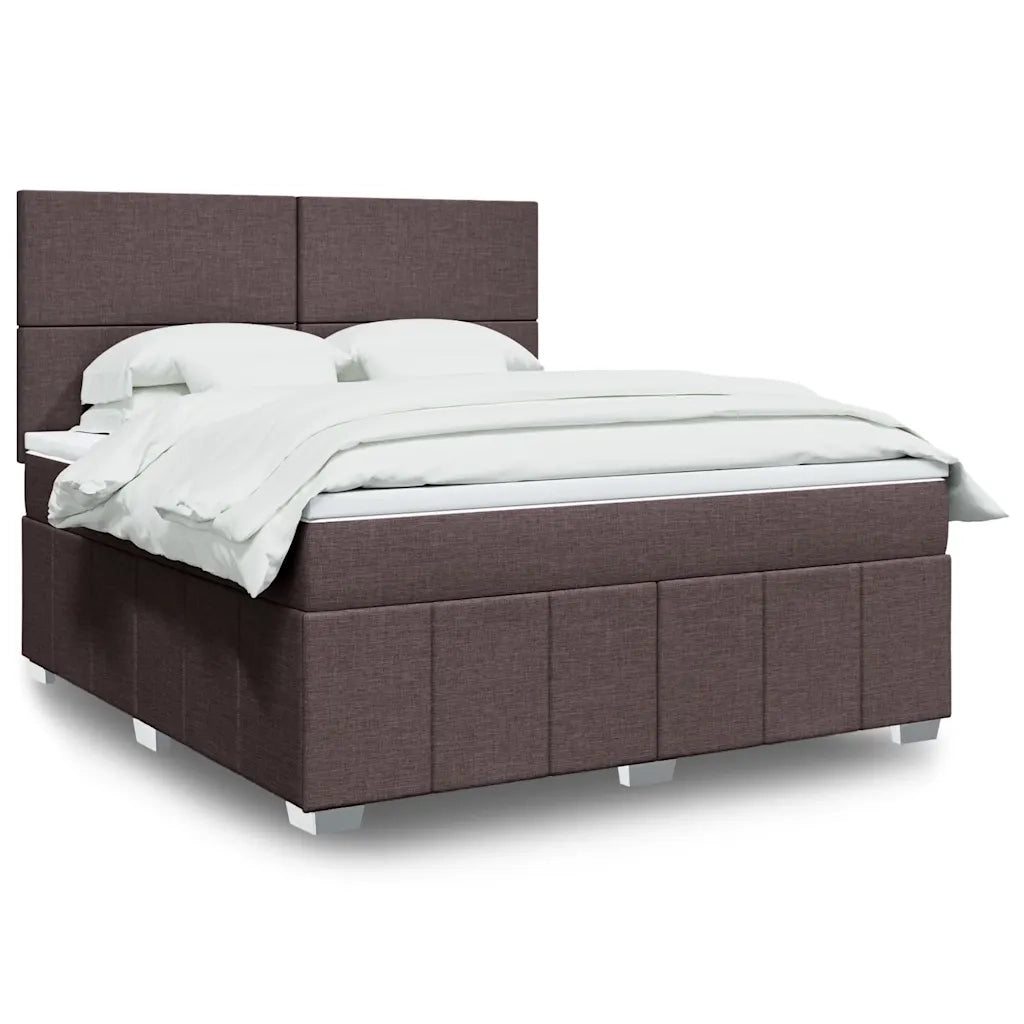 vidaXL Giroletto a Molle con Materasso Marrone Scuro 180x200cm Tessuto