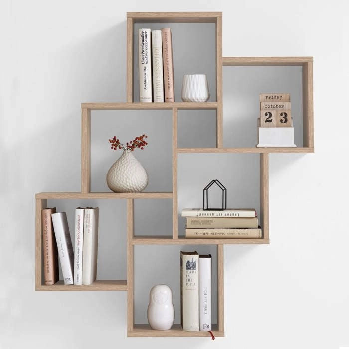 Mensola da parete LAURIO 2 - Decoro rovere - L81,2 x A94,3 x P15,7 cm - Made in Germany