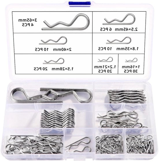 Set di Pennelli a Sfida in Acciaio Inox - 100 Stuks, 7 Dimensioni - Pennelli a Sfida, Clip R, Assortimento di Pennelli per Auto, Componenti per la Manutenzione di Autogarage