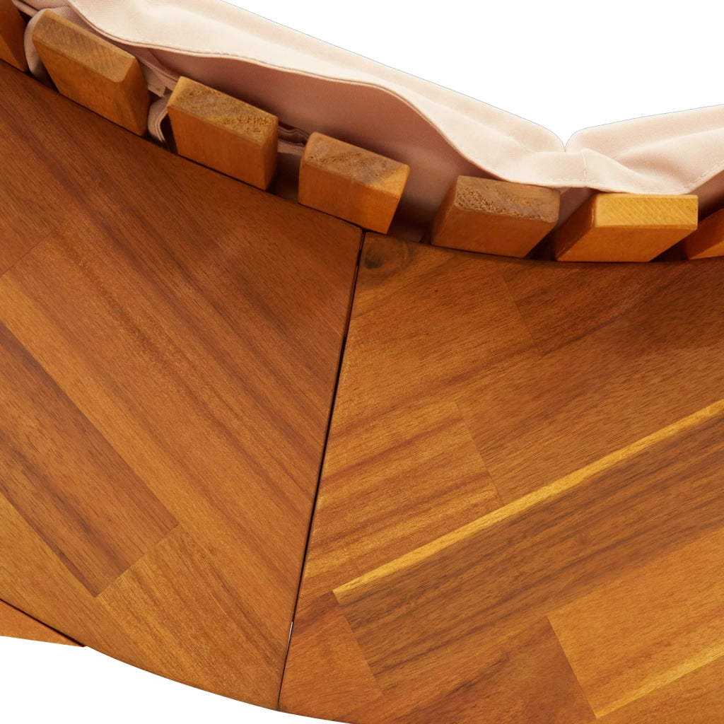 Sdraio a dondolo con cuscini 2 pcs in legno massello di acacia