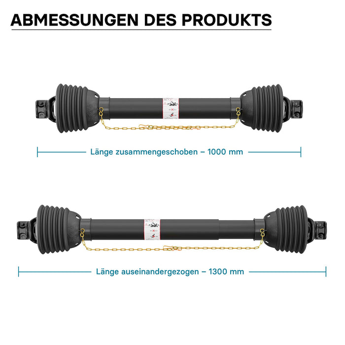 Albero cardanico T8 Giunto cardanico 1000-1100mm 1240Nm 540rpm Cardano 110kW 150CV 2x 1 3/8" 6 denti