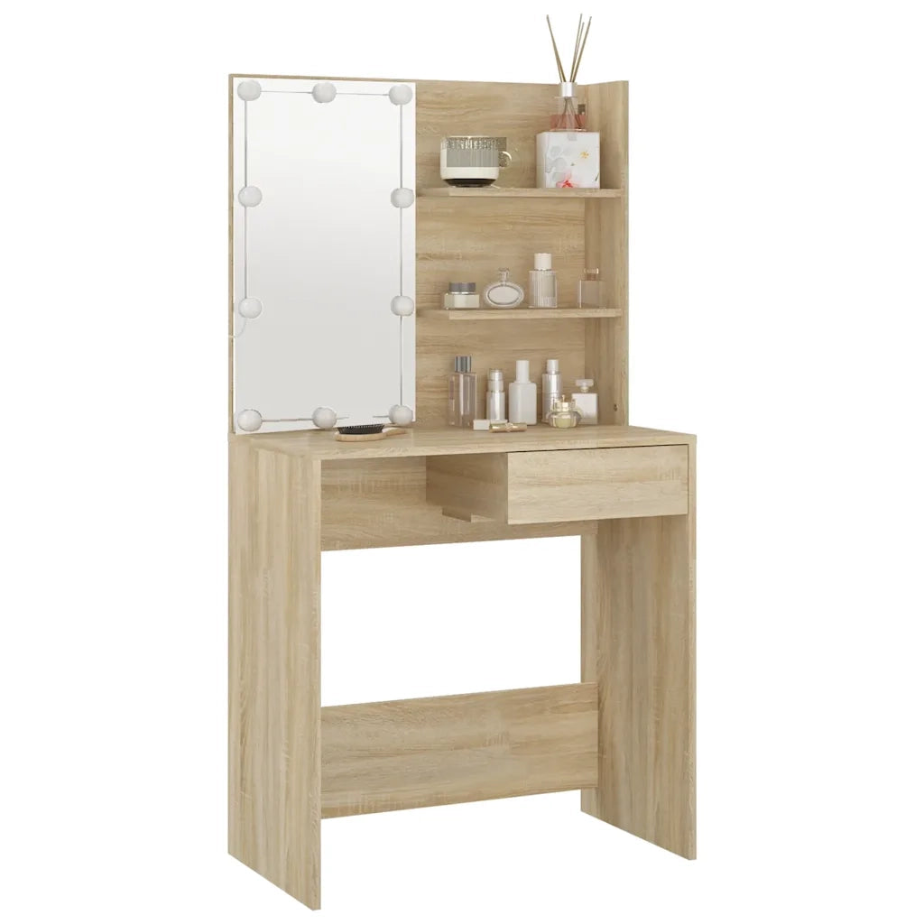 Toeletta con LED Rovere Sonoma 74,5x40x141 cm 808804