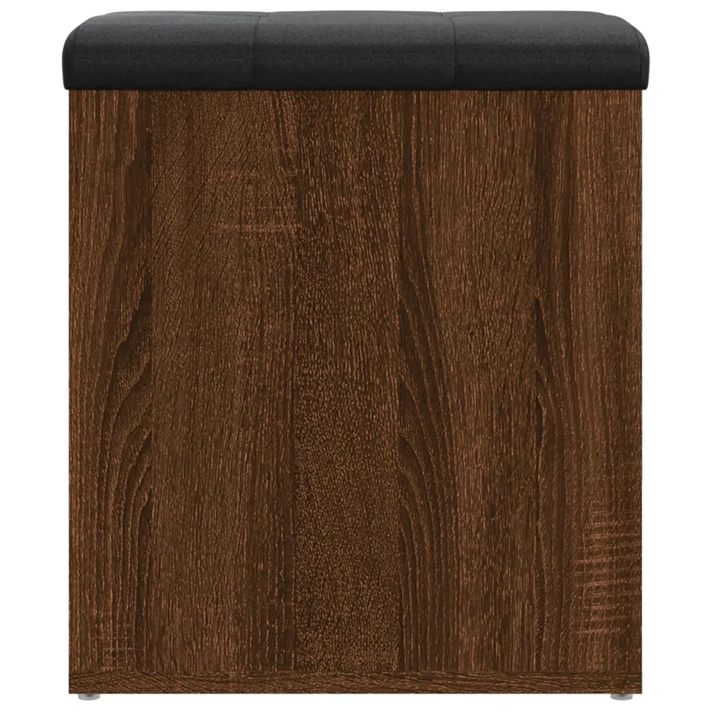 Panca Portaoggetti-Sgabello-Panca con Contenitore Rovere Marrone 42x42x45 cm Legno Multistrato
