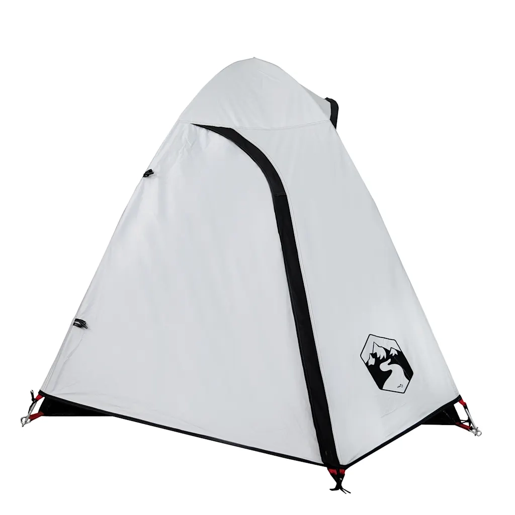 Tenda Campeggio a Cupola 2 Persone-Tenda per Escursionismo Bianca Tessuto Impermeabile 291529