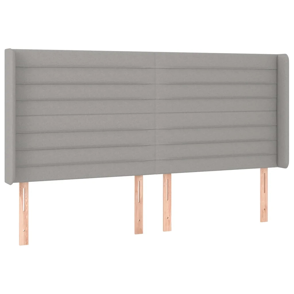 Testiera a LED Grigio Chiaro 203x16x118/128 cm in Tessuto 3124210
