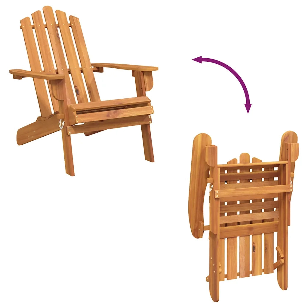 Sedie Giardino Adirondack Poggiapiedi 2pz Legno Massello Acacia