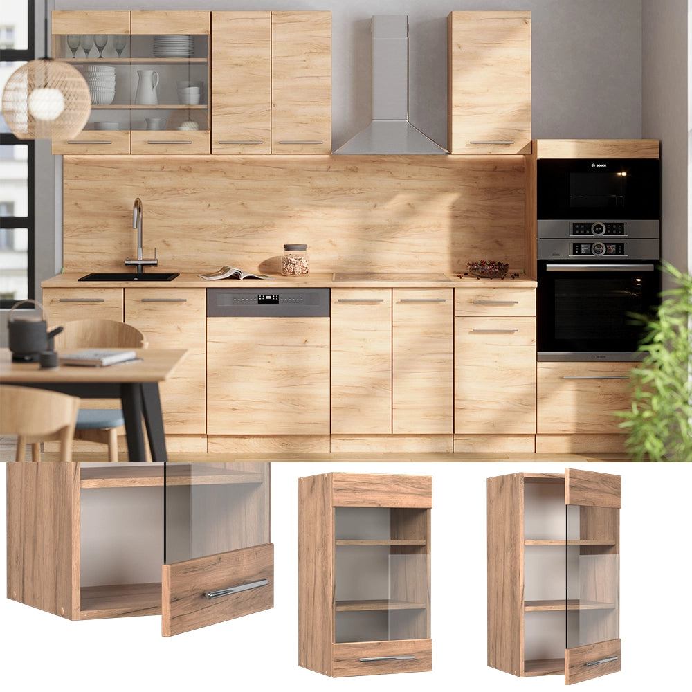 Vicco Mobile da cucina in vetro Quercia dorata 40 cm