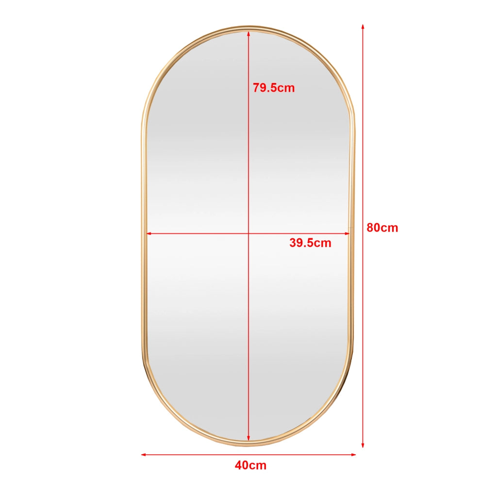 Specchio da Parete Picciano Ovale 40 x 80 cm color Oro [en.casa]