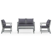Set Divani da Giardino 4 pz con Cuscini in Massello di Acacia 311825
