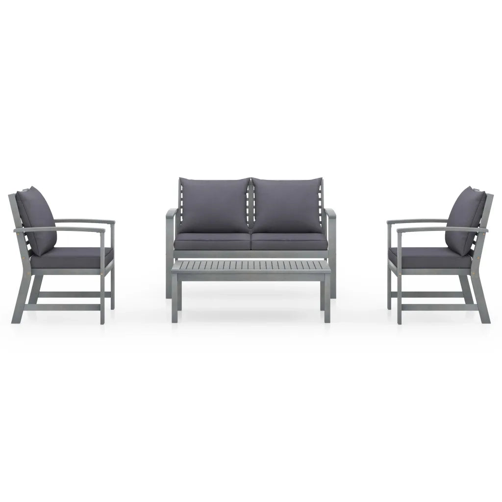 Set Divani da Giardino 4 pz con Cuscini in Massello di Acacia 311825