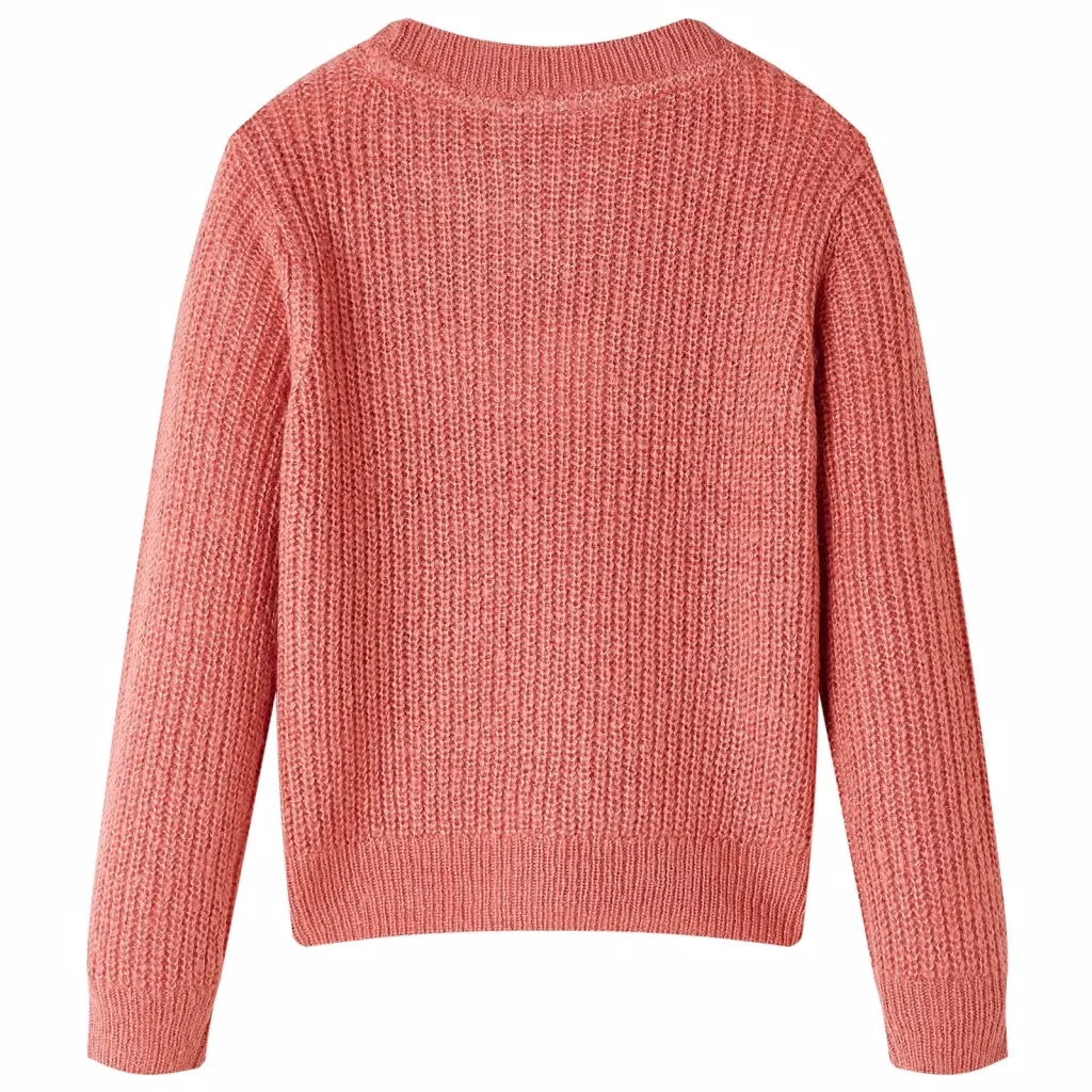 Maglione da Bambina Lavorato a Maglia Rosa Medio 128 14507