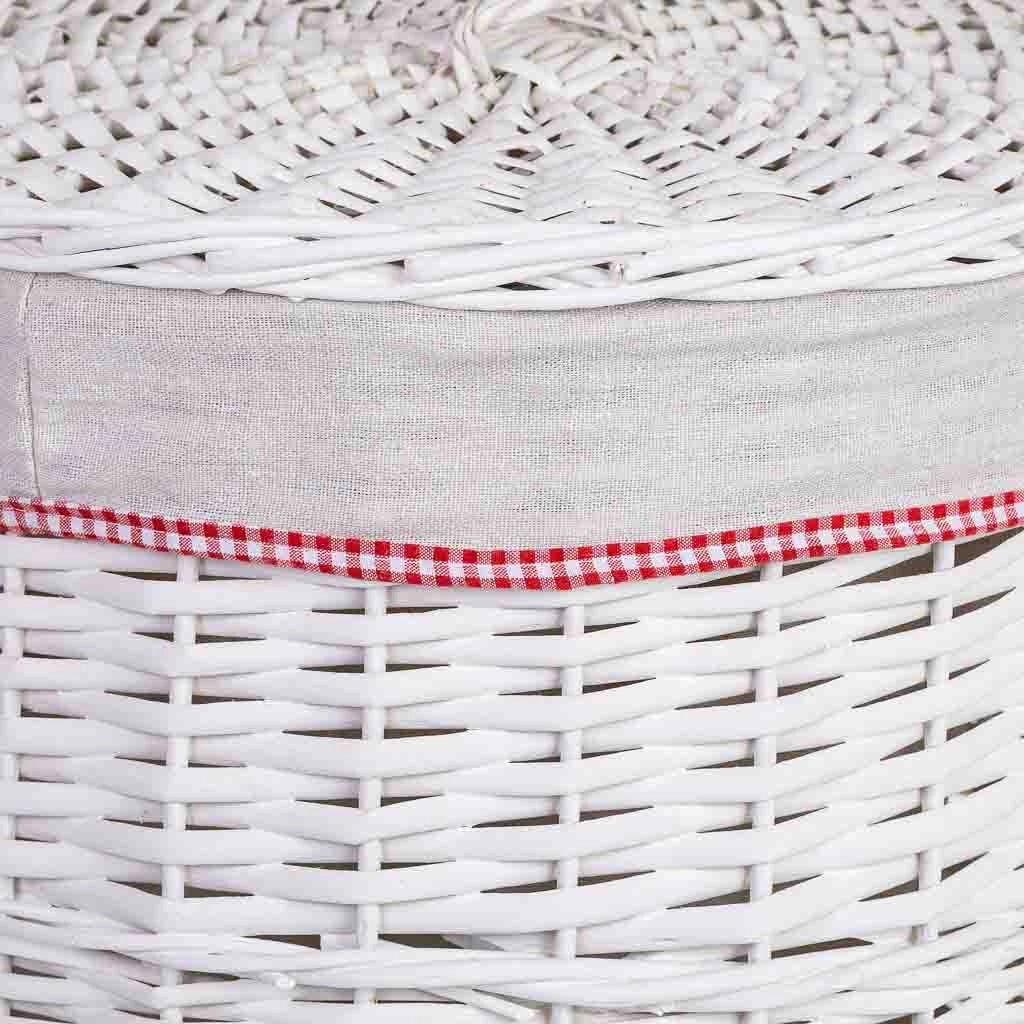 Cesto portabiancheria in vimini grigio 43x43x52h cm