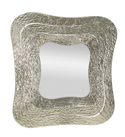 Specchio Aury Square 74x7x79 cm in Metallo e Specchio Argento