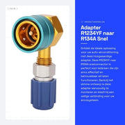 Adattatore per cambio gas refrigerante R1234YF in R134A - Rapido da installare - In alluminio - Condizionatore d'aria per auto - Alta qualità - Adatto per auto