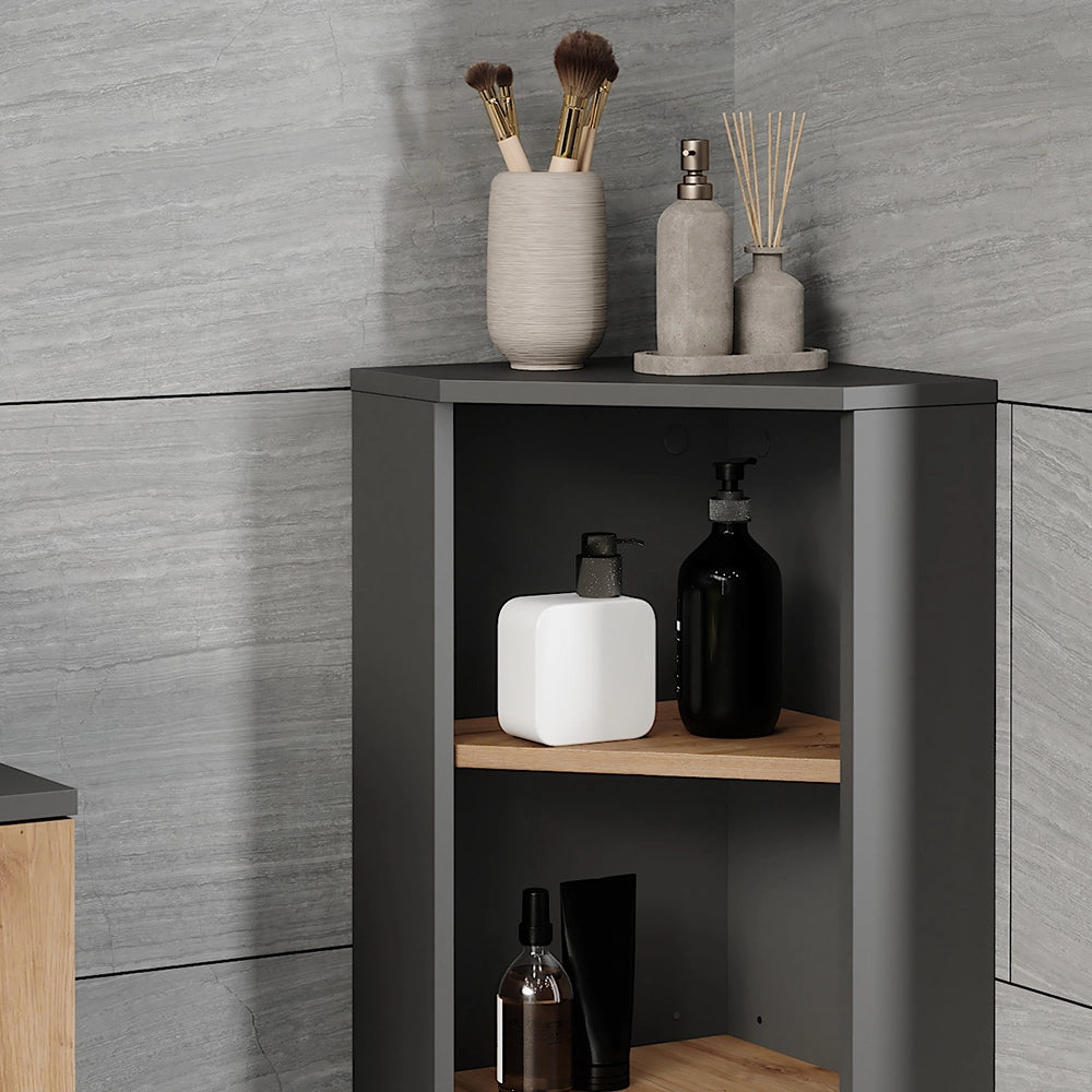 Vicco Mobiletto angolare Antracite/Artisan 33 x 81 cm 3 vani portaoggetti