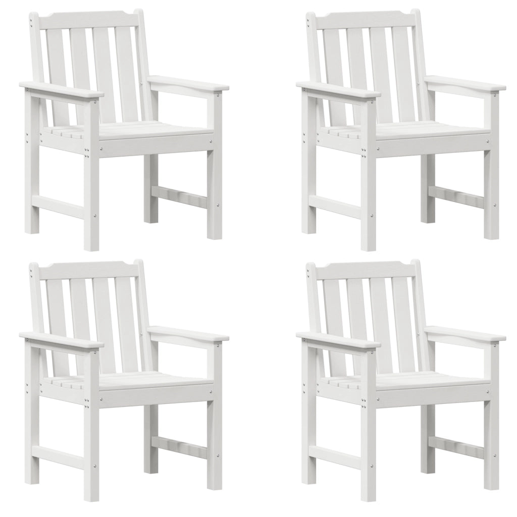 Sedie da Giardino  4 pz Bianche 65,5x55,5x88 cm HDPE