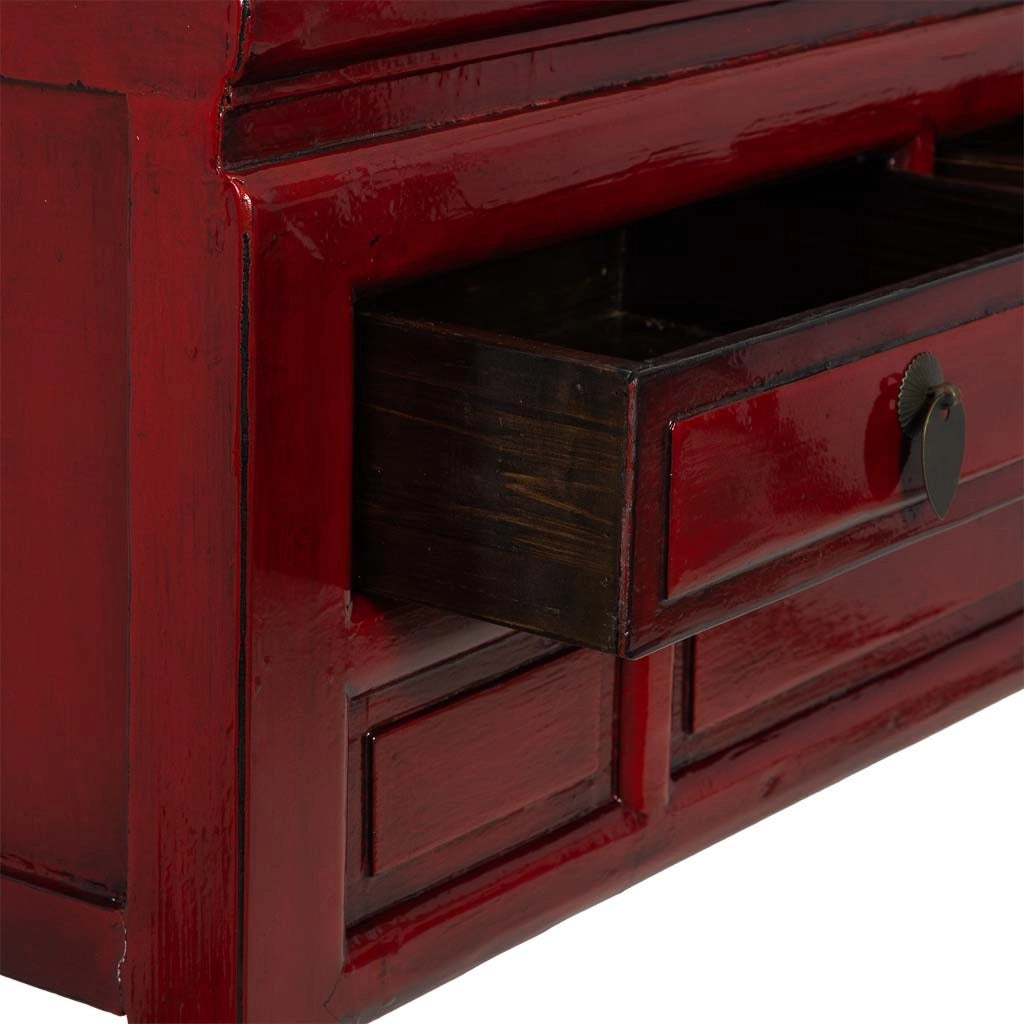Mobile da ingresso in legno rosso 129x30x89h cm