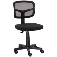 Sedia da Ufficio Ergonomica in Rete Senza Braccioli e Regolabile in Altezza, Nero