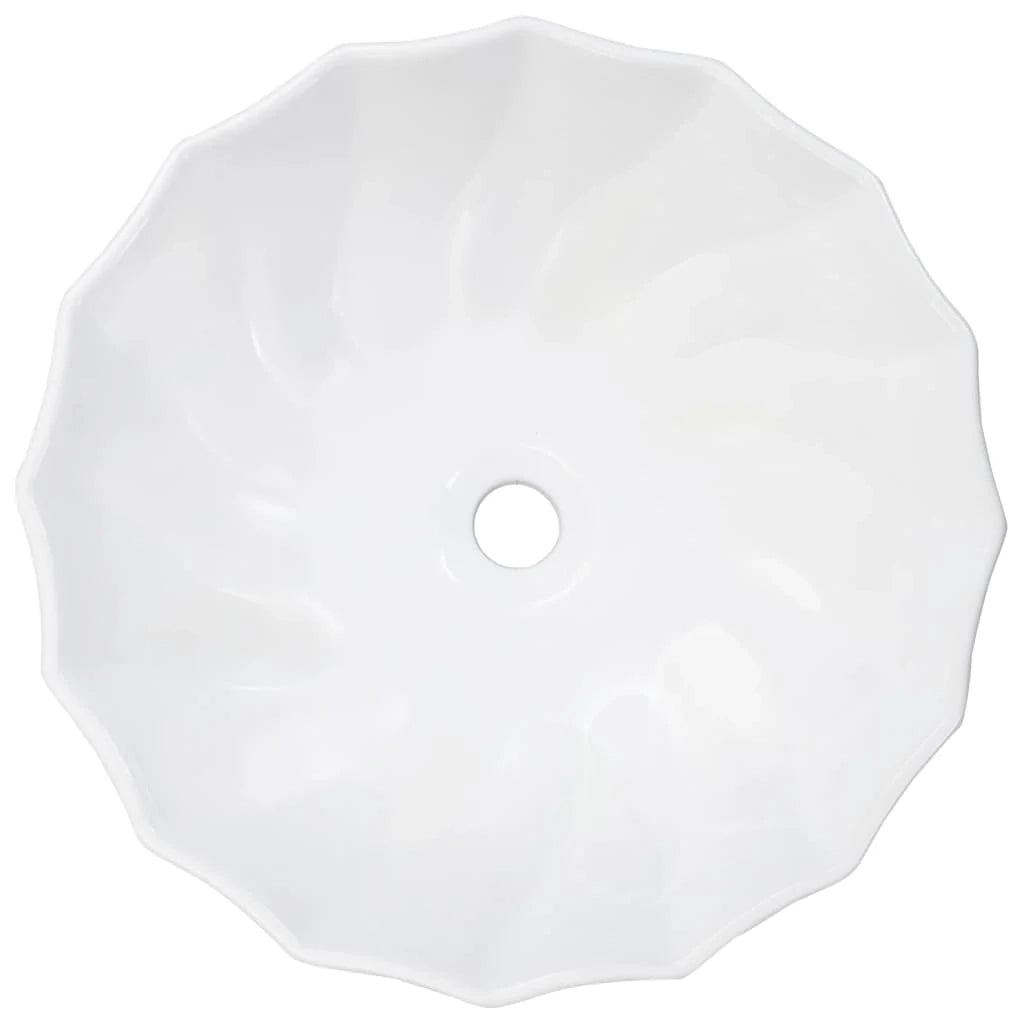 Lavabo da appoggio per l'interno del bagno cabina doccia cabina WC 46 x 17 cm ceramica bianca 02_0002630