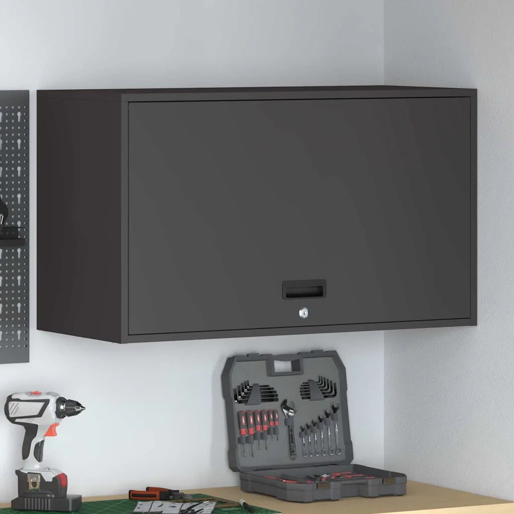 Armadio a muro per garage Nero 90 x 40 x 53 cm