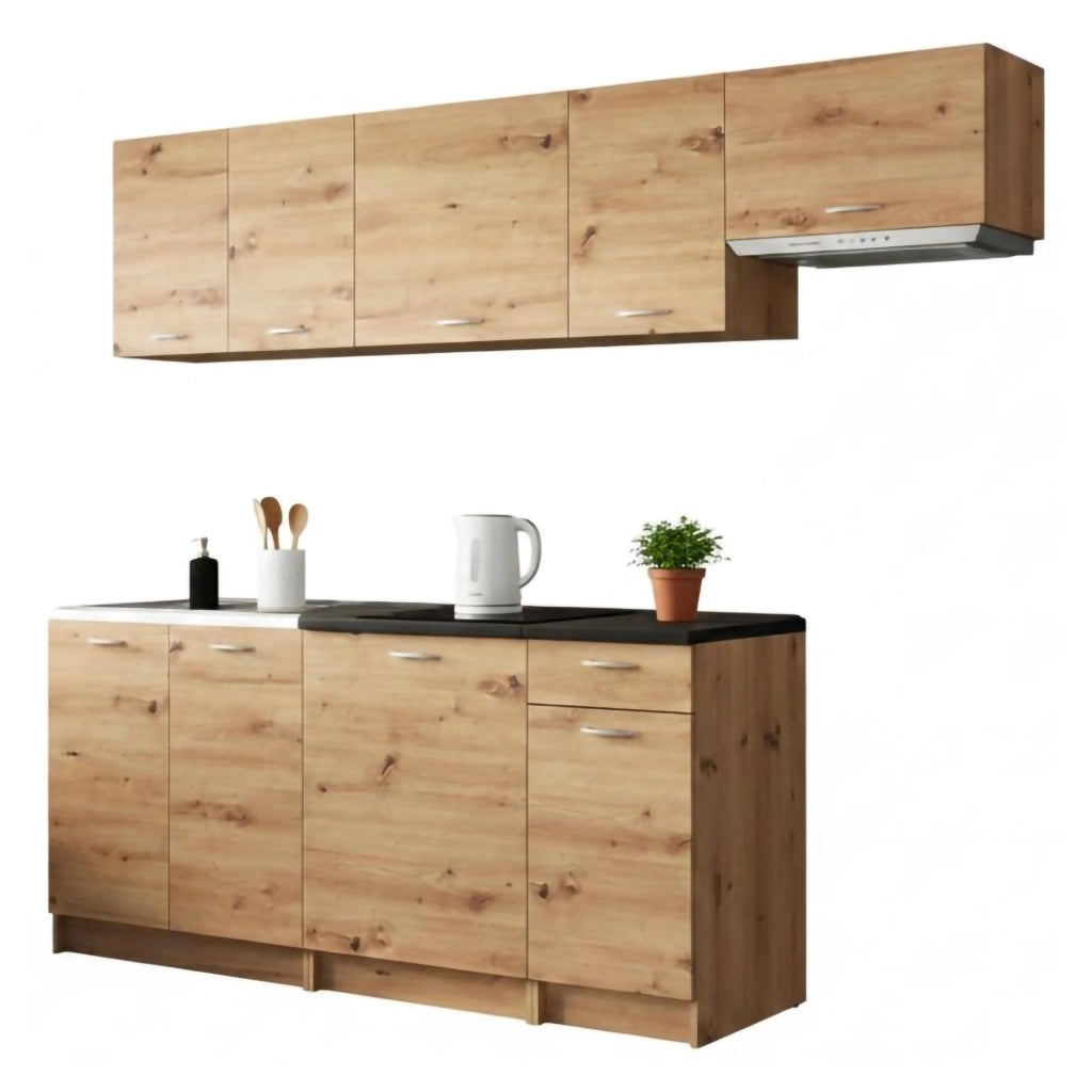 Cucinino Elettrodomestici non inclusi, Urzulei, Cucina Modulabile, Marrone Rovere Nodi