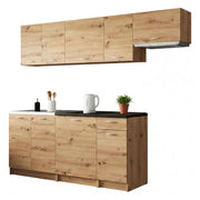 Cucinino Elettrodomestici non inclusi, Urzulei, Cucina Modulabile, Marrone Rovere Nodi